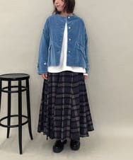 ZMJAE57200 al'aise modulation(アレーズモジュレーション) デニムカラーノーカラーデザインジャケット ライトブルー