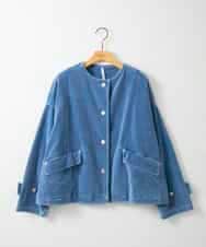 ZMJAE57200 al'aise modulation(アレーズモジュレーション) デニムカラーノーカラーデザインジャケット ライトブルー