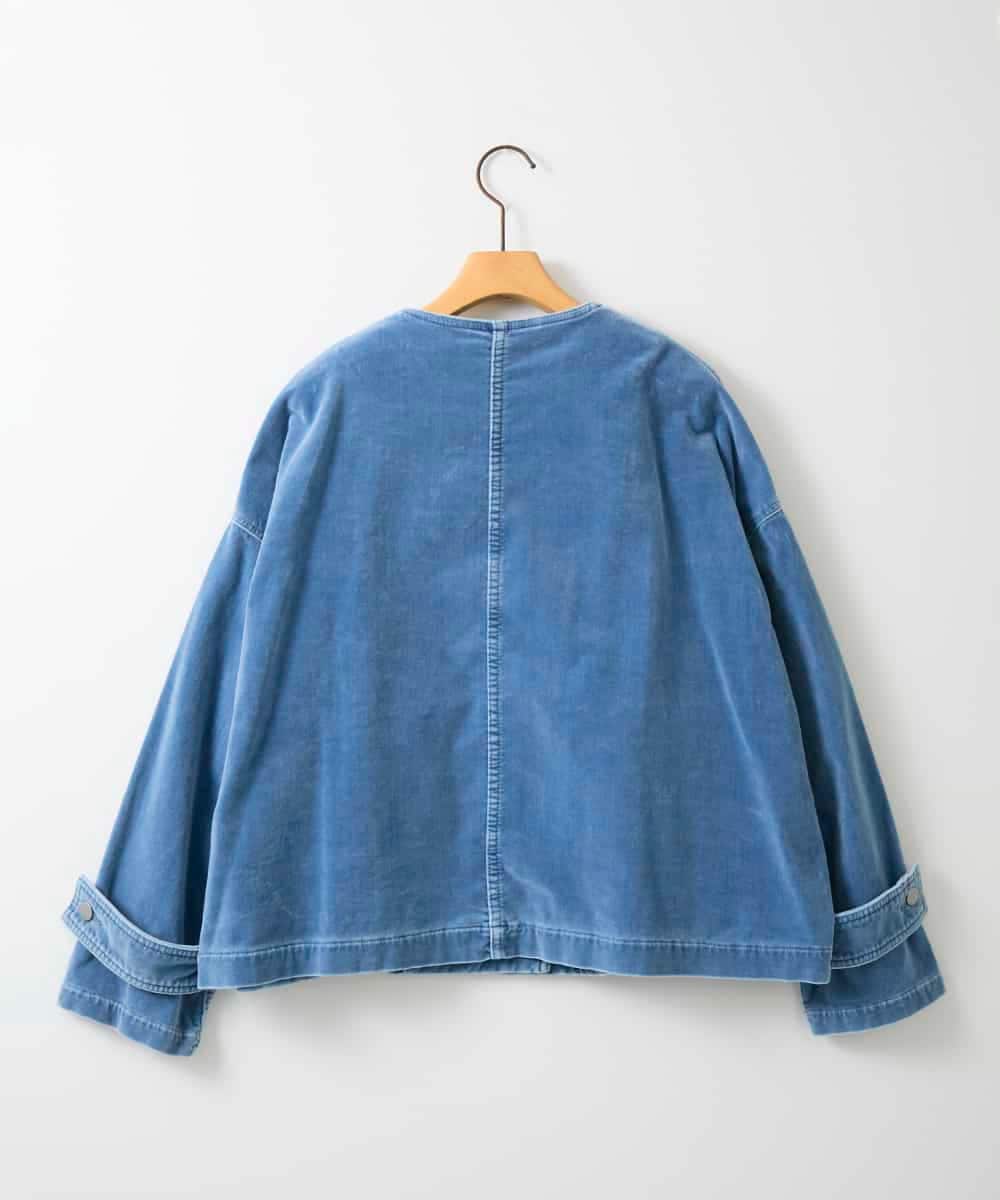 ZMJAE57200 al'aise modulation(アレーズモジュレーション) デニムカラーノーカラーデザインジャケット ライトブルー