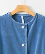 ZMJAE57200 al'aise modulation(アレーズモジュレーション) デニムカラーノーカラーデザインジャケット ライトブルー