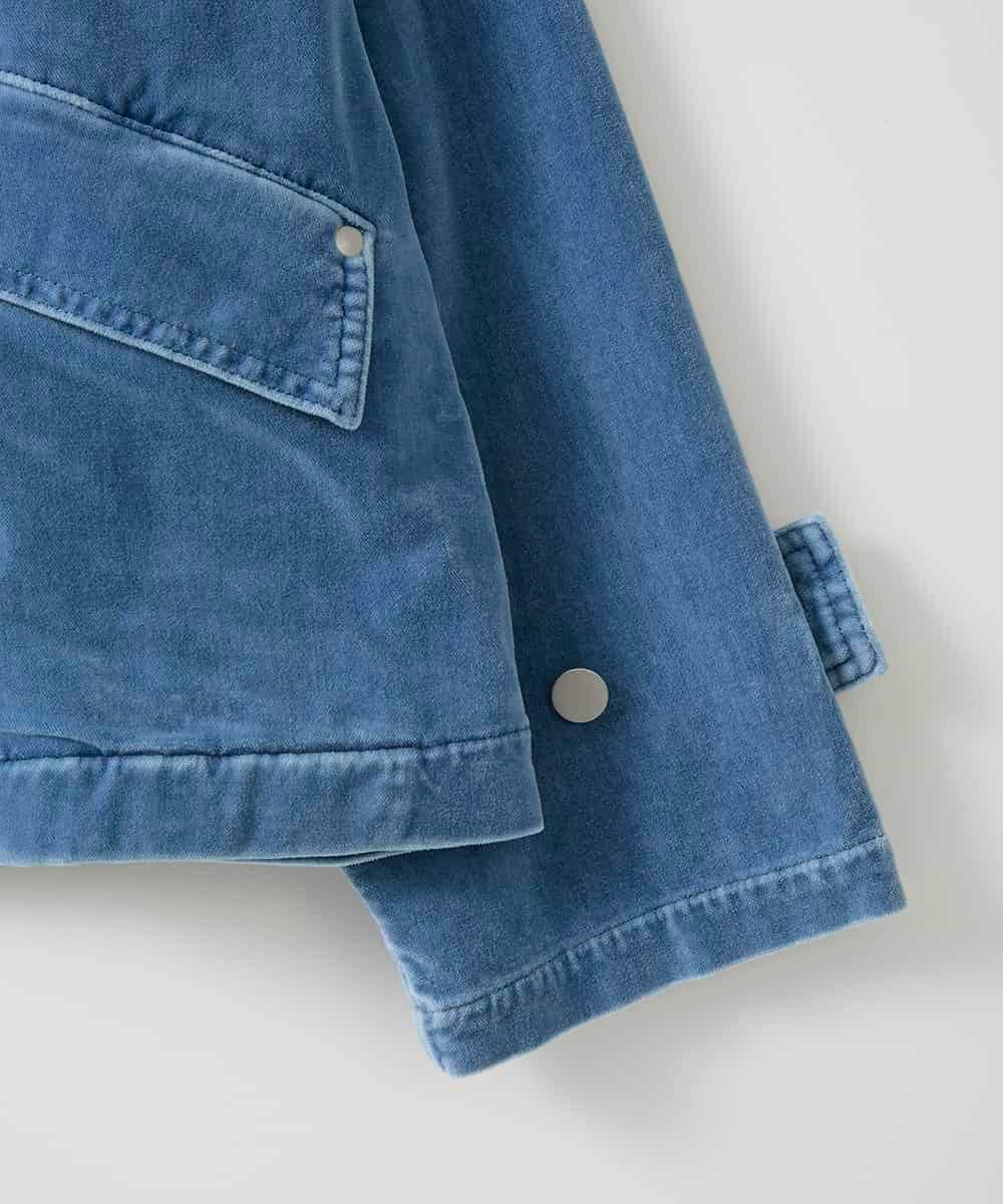 ZMJAE57200 al'aise modulation(アレーズモジュレーション) デニムカラーノーカラーデザインジャケット ライトブルー