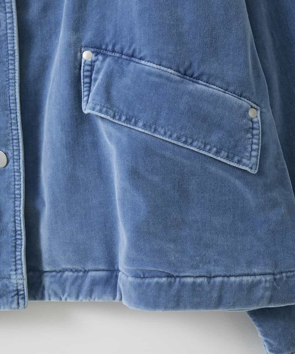 ZMJAE57200 al'aise modulation(アレーズモジュレーション) デニムカラーノーカラーデザインジャケット ライトブルー