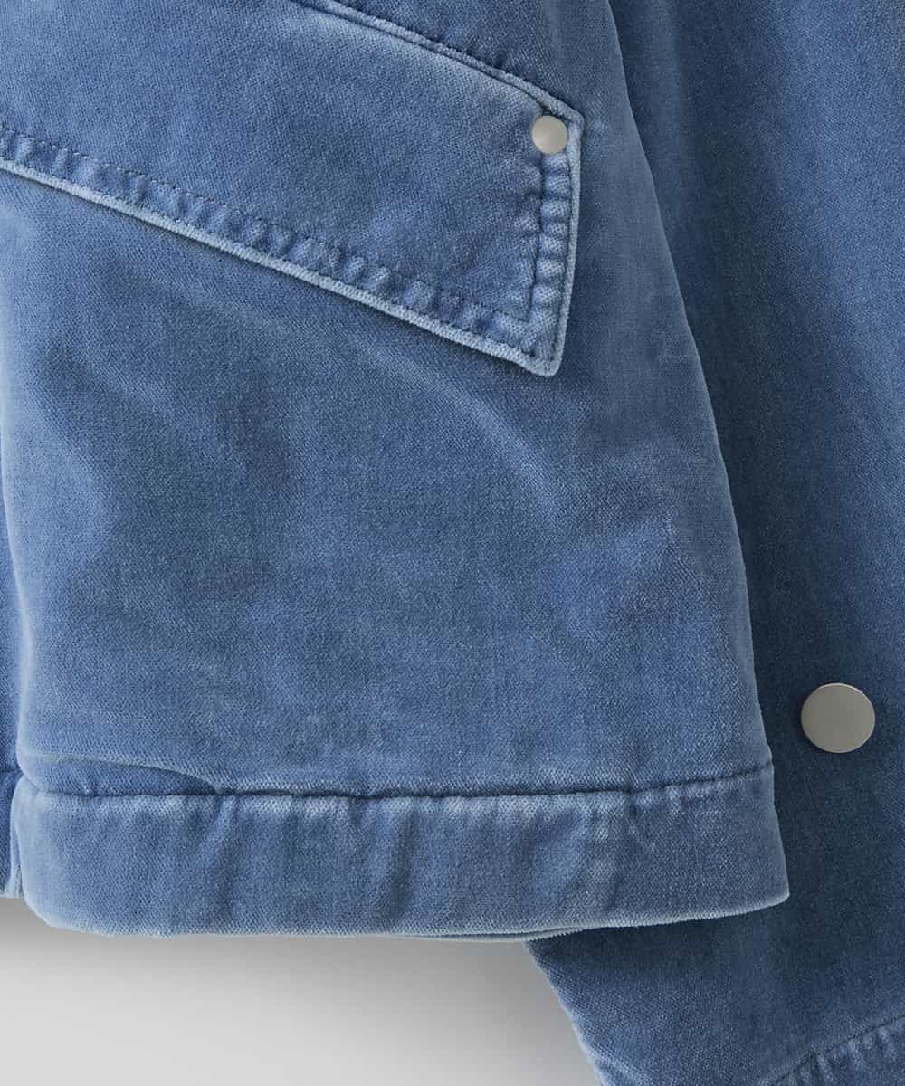 ZMJAE57200 al'aise modulation(アレーズモジュレーション) デニムカラーノーカラーデザインジャケット ライトブルー