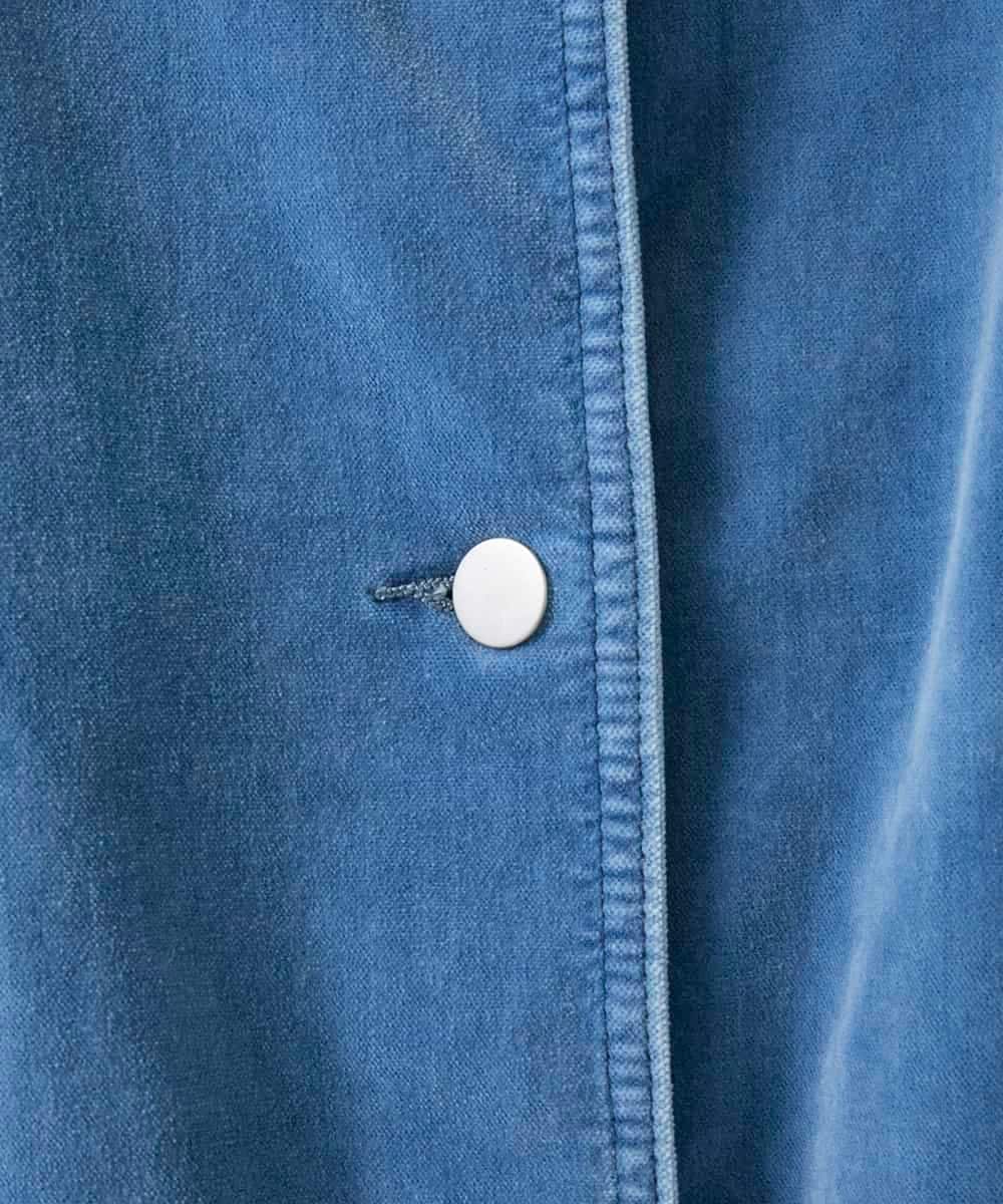 ZMJAE57200 al'aise modulation(アレーズモジュレーション) デニムカラーノーカラーデザインジャケット ライトブルー