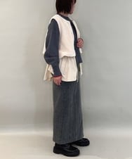 ZMJAE59170 al'aise modulation(アレーズモジュレーション) 異素材ジップアップベスト ベージュ