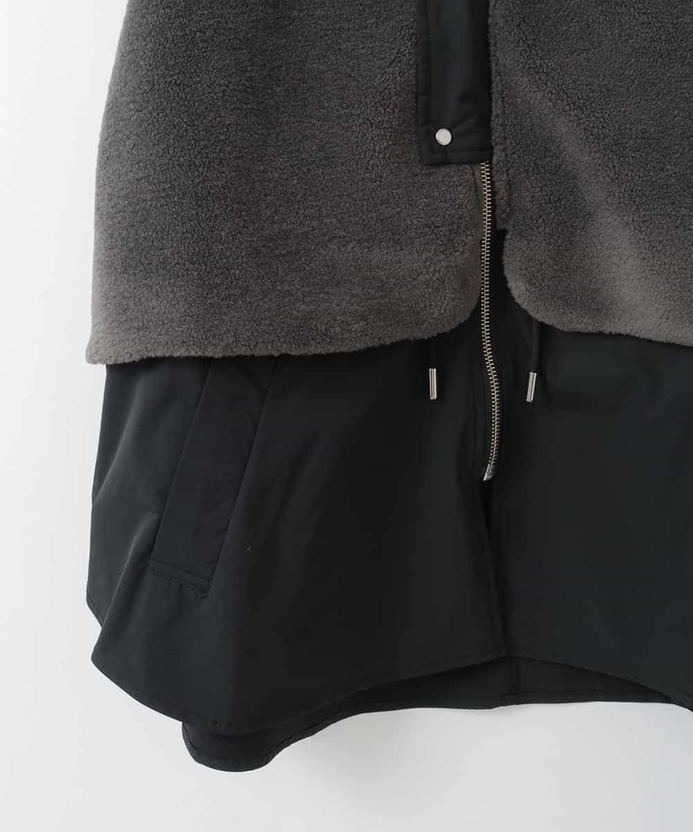 ZMJAE59170 al'aise modulation(アレーズモジュレーション) 異素材ジップアップベスト ダークグレー