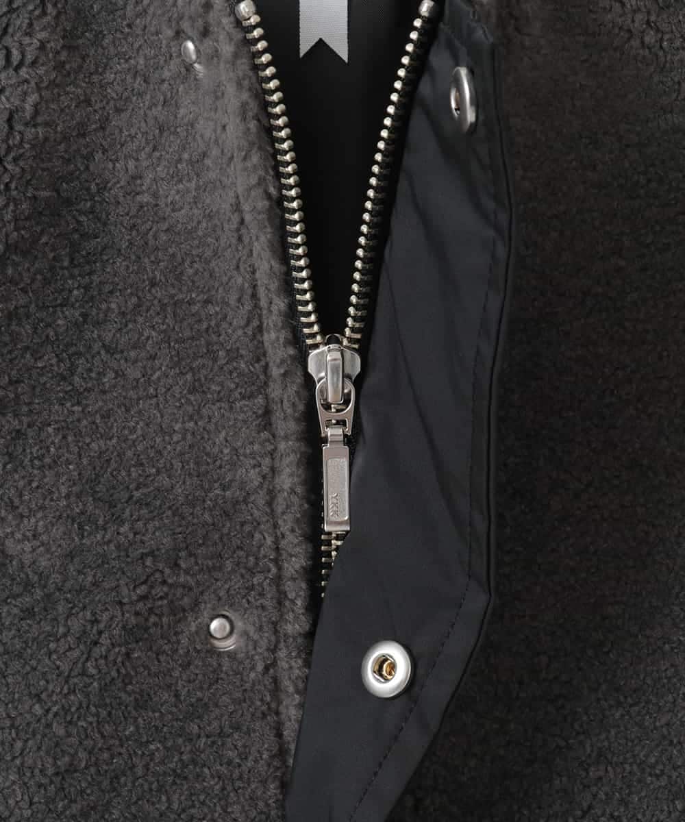 ZMJAE59170 al'aise modulation(アレーズモジュレーション) 異素材ジップアップベスト ダークグレー