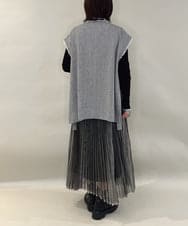 ZMJAE62180 al'aise modulation(アレーズモジュレーション) バイヤス柄フリンジデザインベスト グレー