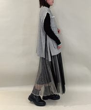 ZMJAE62180 al'aise modulation(アレーズモジュレーション) バイヤス柄フリンジデザインベスト グレー