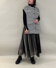 ZMJAE62180 al'aise modulation(アレーズモジュレーション) バイヤス柄フリンジデザインベスト グレー