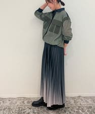 ZMJAE63145 al'aise modulation(アレーズモジュレーション) レースジョイントブルゾンシャツ カーキ