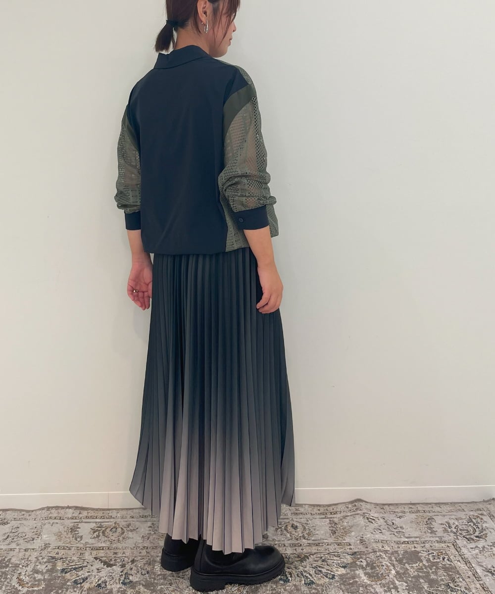 ZMJAE63145 al'aise modulation(アレーズモジュレーション) レースジョイントブルゾンシャツ カーキ