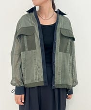 ZMJAE63145 al'aise modulation(アレーズモジュレーション) レースジョイントブルゾンシャツ カーキ