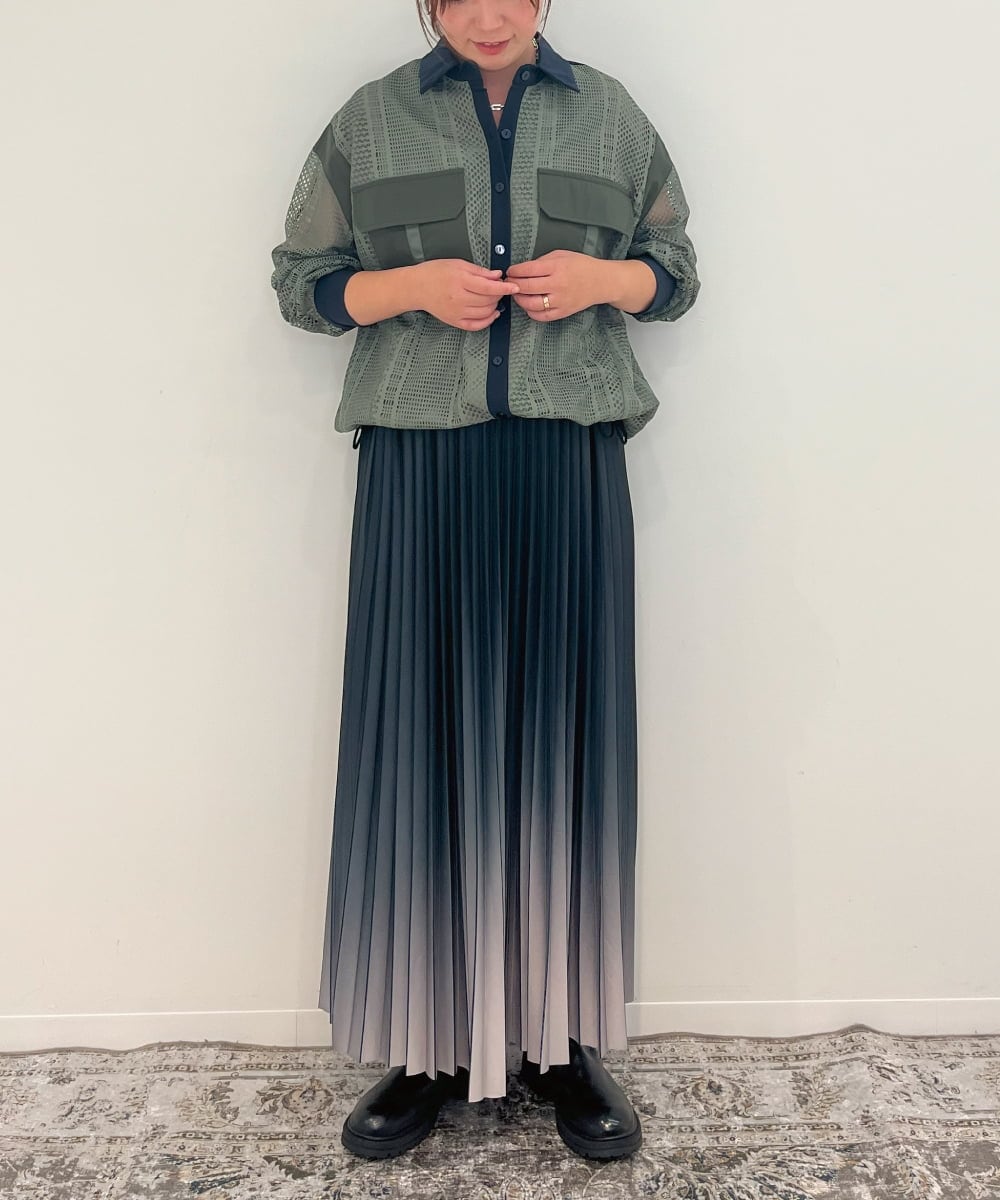 ZMJAE63145 al'aise modulation(アレーズモジュレーション) レースジョイントブルゾンシャツ カーキ