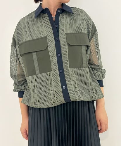 ZMJAE63145 al'aise modulation レースジョイントブルゾンシャツ