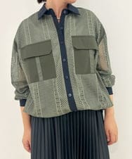 ZMJAE63145 al'aise modulation(アレーズモジュレーション) レースジョイントブルゾンシャツ カーキ