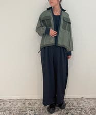 ZMJAE63145 al'aise modulation(アレーズモジュレーション) レースジョイントブルゾンシャツ カーキ