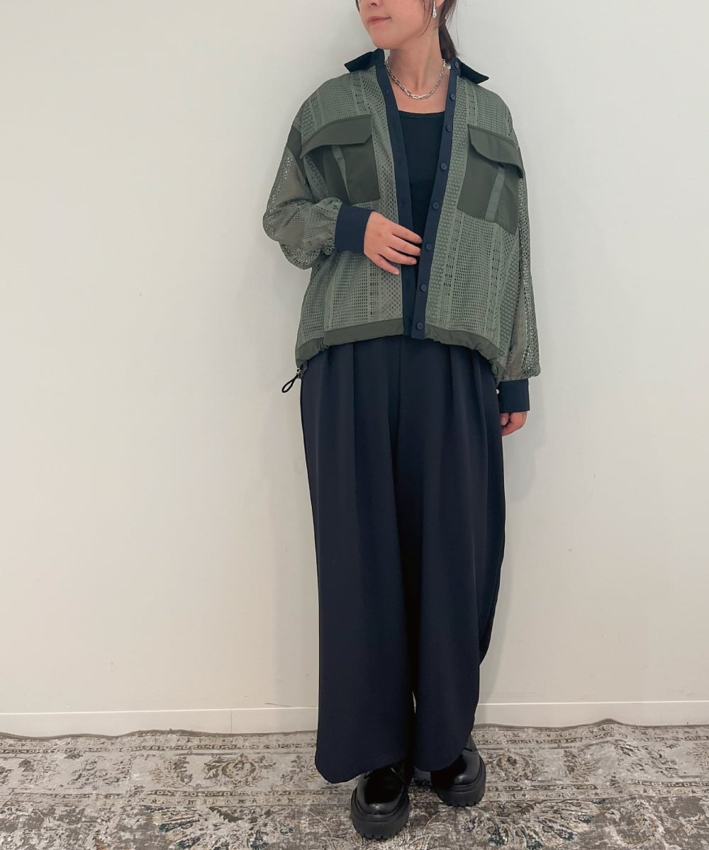 ZMJAE63145 al'aise modulation(アレーズモジュレーション) レースジョイントブルゾンシャツ カーキ