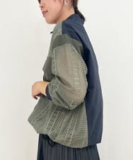 ZMJAE63145 al'aise modulation(アレーズモジュレーション) レースジョイントブルゾンシャツ カーキ