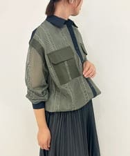 ZMJAE63145 al'aise modulation(アレーズモジュレーション) レースジョイントブルゾンシャツ カーキ