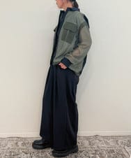 ZMJAE63145 al'aise modulation(アレーズモジュレーション) レースジョイントブルゾンシャツ カーキ