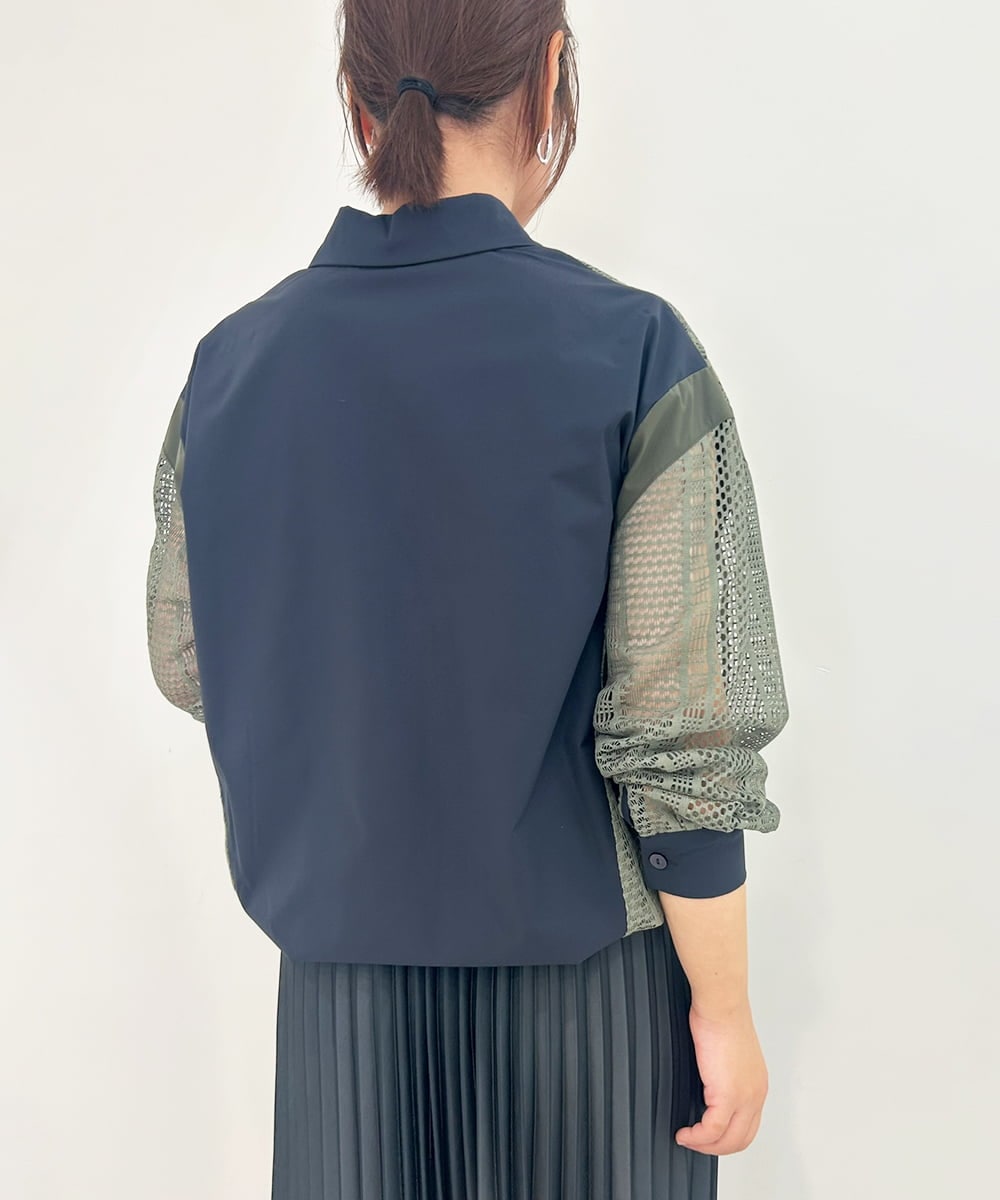 ZMJAE63145 al'aise modulation(アレーズモジュレーション) レースジョイントブルゾンシャツ カーキ