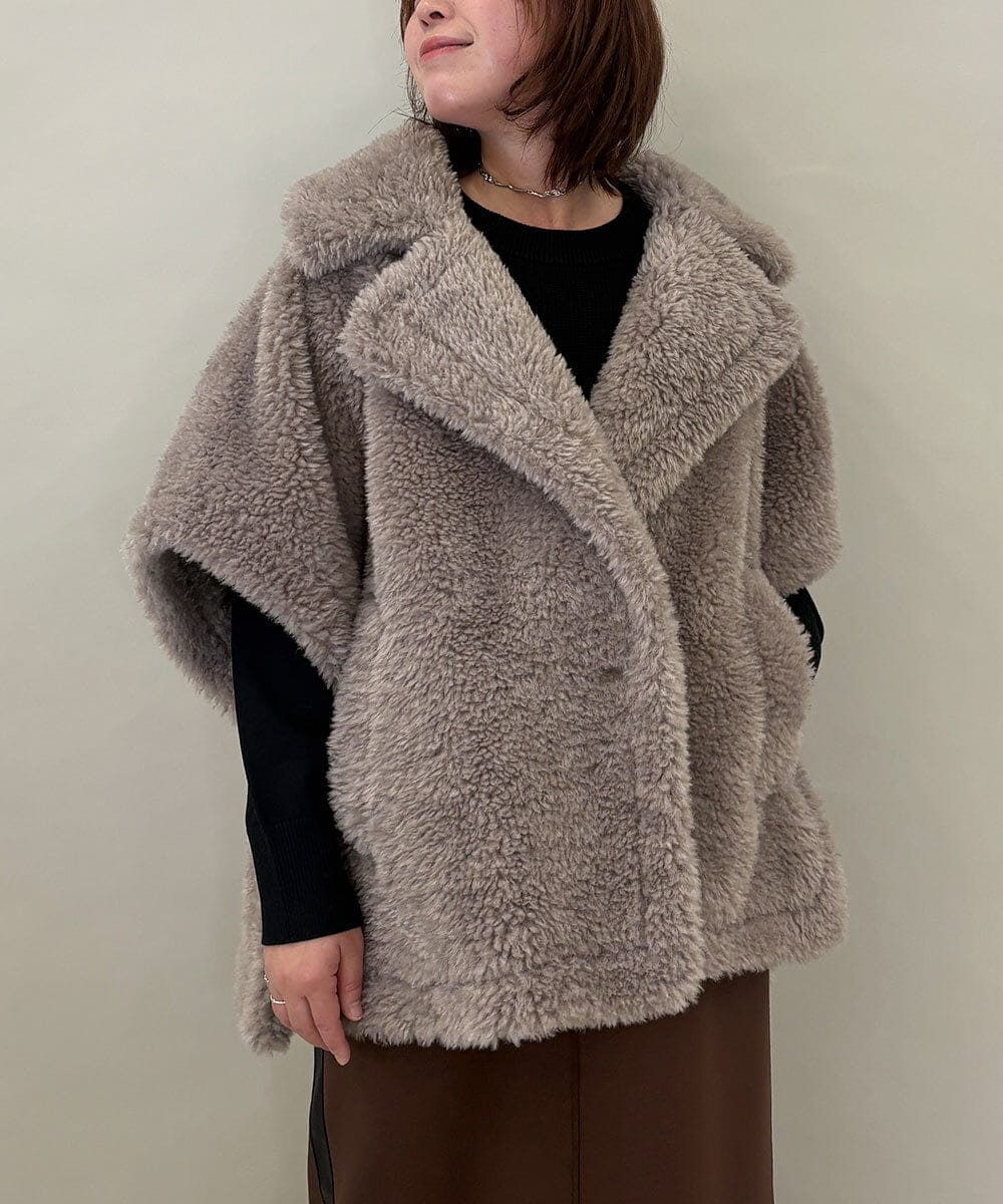 ZMJAE64280 al'aise modulation(アレーズモジュレーション) ファーケープジャケット グレー