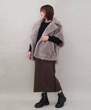 ZMJAE64280 al'aise modulation(アレーズモジュレーション) ファーケープジャケット グレー