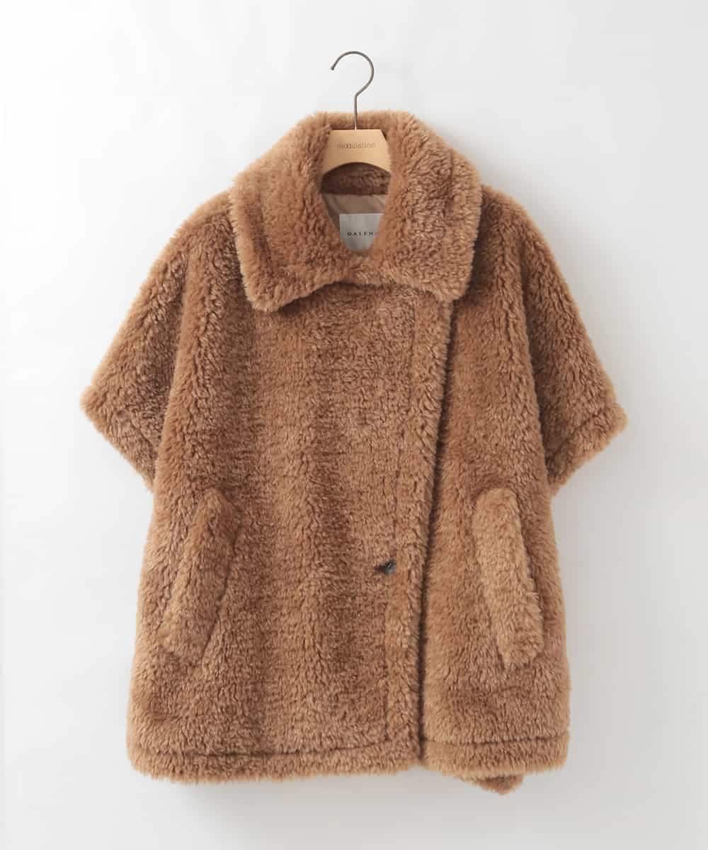 ZMJAE64280 al'aise modulation(アレーズモジュレーション) ファーケープジャケット ベージュ