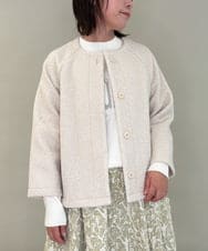 ZMJAE65180 al'aise modulation(アレーズモジュレーション) 【日本製】ブークレノーカラーコート アイボリー