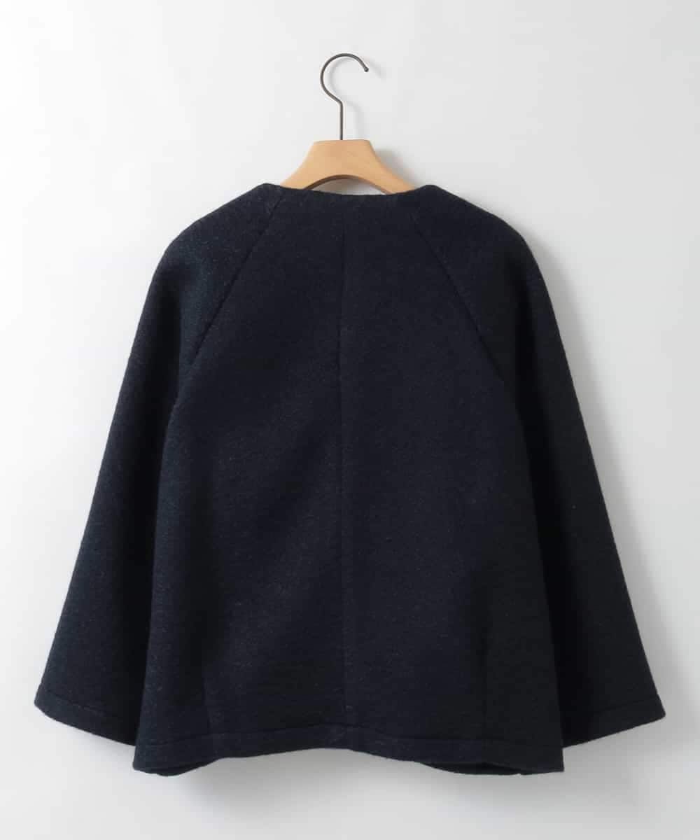 ZMJAE65180 al'aise modulation(アレーズモジュレーション) 【日本製】ブークレノーカラーコート ネイビー