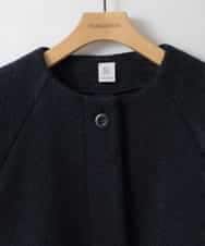 ZMJAE65180 al'aise modulation(アレーズモジュレーション) 【日本製】ブークレノーカラーコート ネイビー