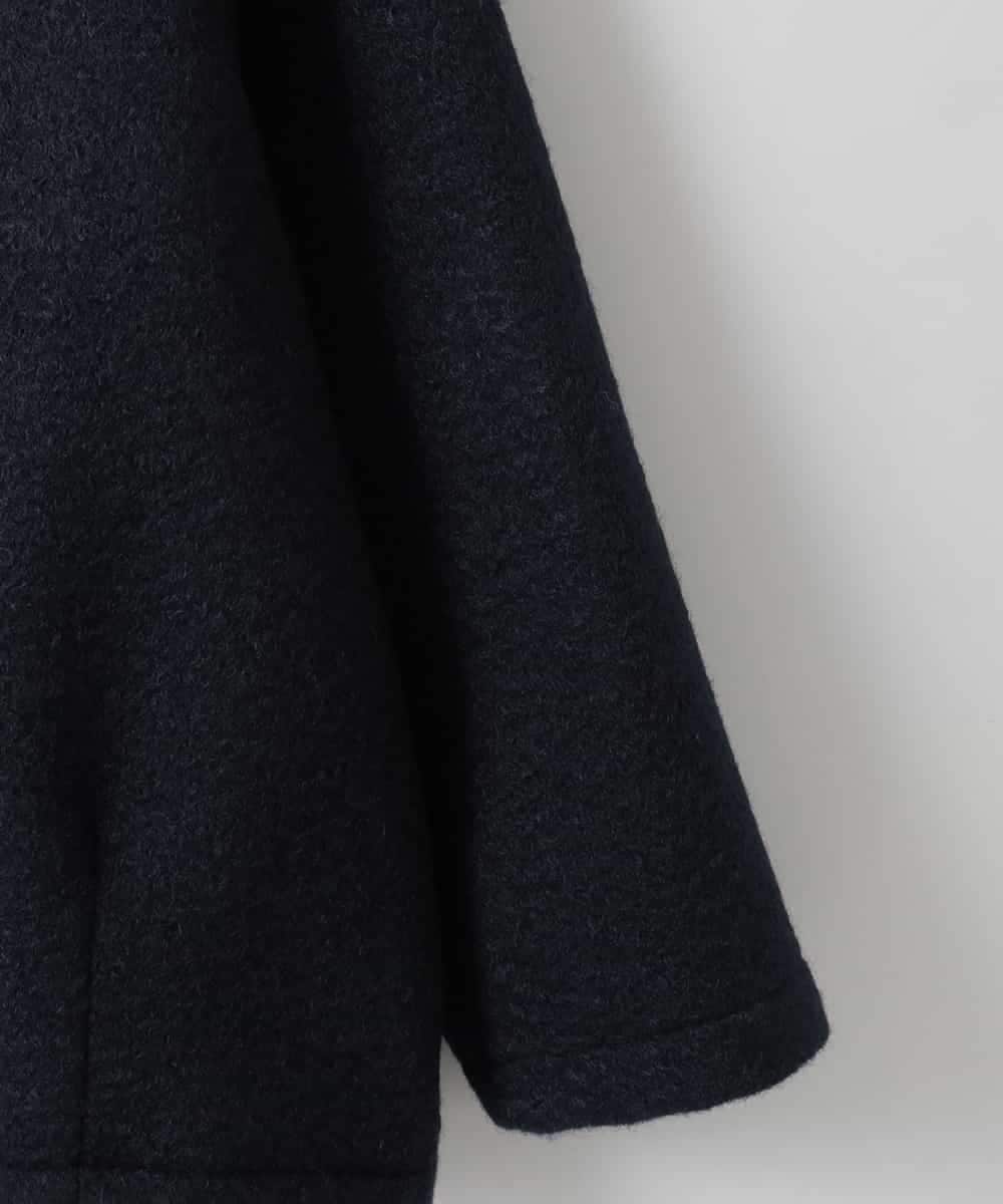 ZMJAE65180 al'aise modulation(アレーズモジュレーション) 【日本製】ブークレノーカラーコート ネイビー