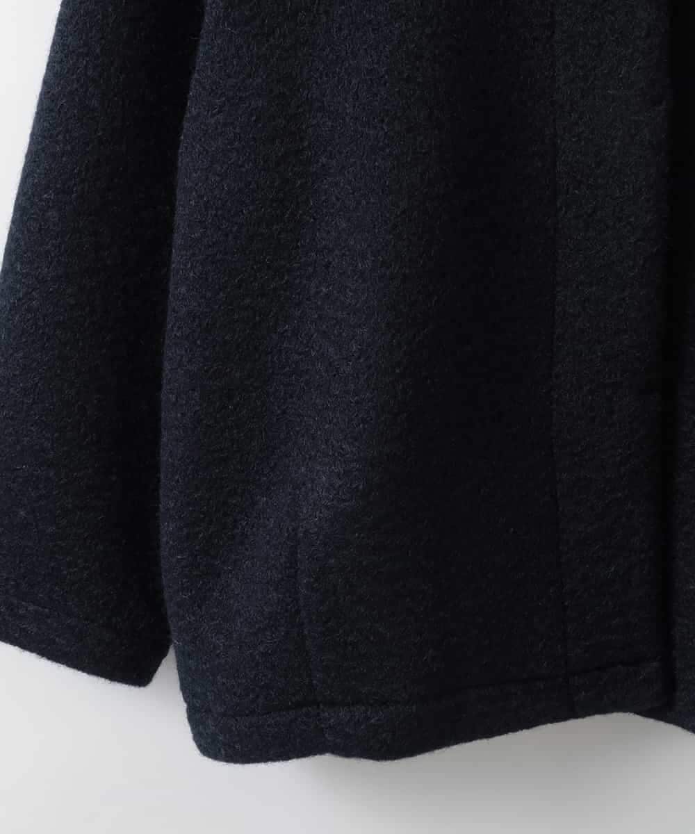 ZMJAE65180 al'aise modulation(アレーズモジュレーション) 【日本製】ブークレノーカラーコート ネイビー