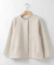 ZMJAE65180 al'aise modulation(アレーズモジュレーション) 【日本製】ブークレノーカラーコート アイボリー