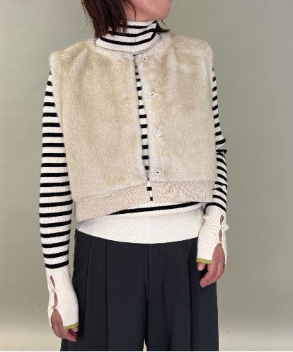 ZMJAE66130 al'aise modulation 【洗える】リブジョイントファーベスト