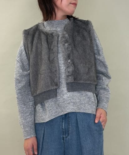 ZMJAE66130 al'aise modulation 【洗える】リブジョイントファーベスト