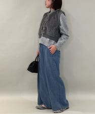 ZMJAE66130 al'aise modulation(アレーズモジュレーション) 【洗える】リブジョイントファーベスト グレー