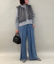 ZMJAE66130 al'aise modulation(アレーズモジュレーション) 【洗える】リブジョイントファーベスト グレー