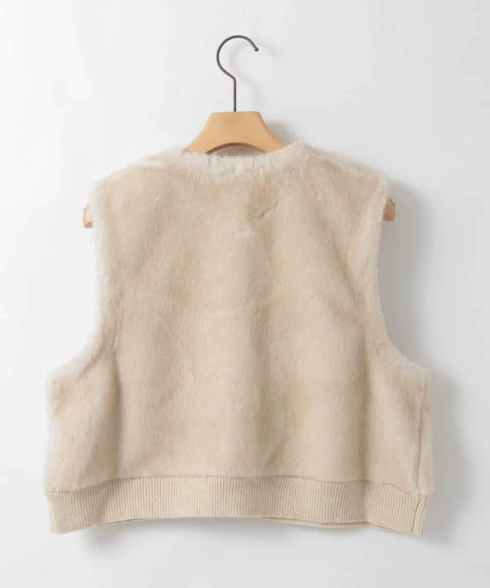 ZMJAE66130 al'aise modulation(アレーズモジュレーション) 【洗える】リブジョイントファーベスト アイボリー