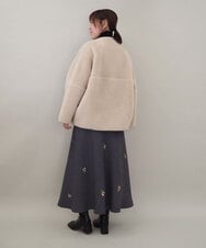 ZMJAE67200 al'aise modulation(アレーズモジュレーション) 【2WAY】リバーシブルノーカラーショートコート ベージュ