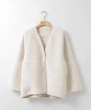 ZMJAE67200 al'aise modulation(アレーズモジュレーション) 【2WAY】リバーシブルノーカラーショートコート ホワイト