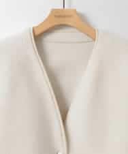 ZMJAE67200 al'aise modulation(アレーズモジュレーション) 【2WAY】リバーシブルノーカラーショートコート ホワイト