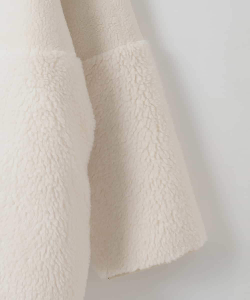 ZMJAE67200 al'aise modulation(アレーズモジュレーション) 【2WAY】リバーシブルノーカラーショートコート ホワイト