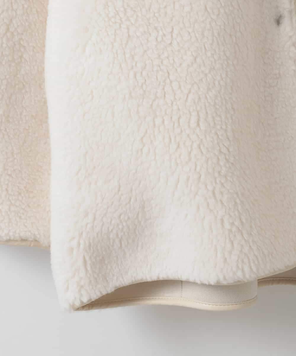 ZMJAE67200 al'aise modulation(アレーズモジュレーション) 【2WAY】リバーシブルノーカラーショートコート ホワイト