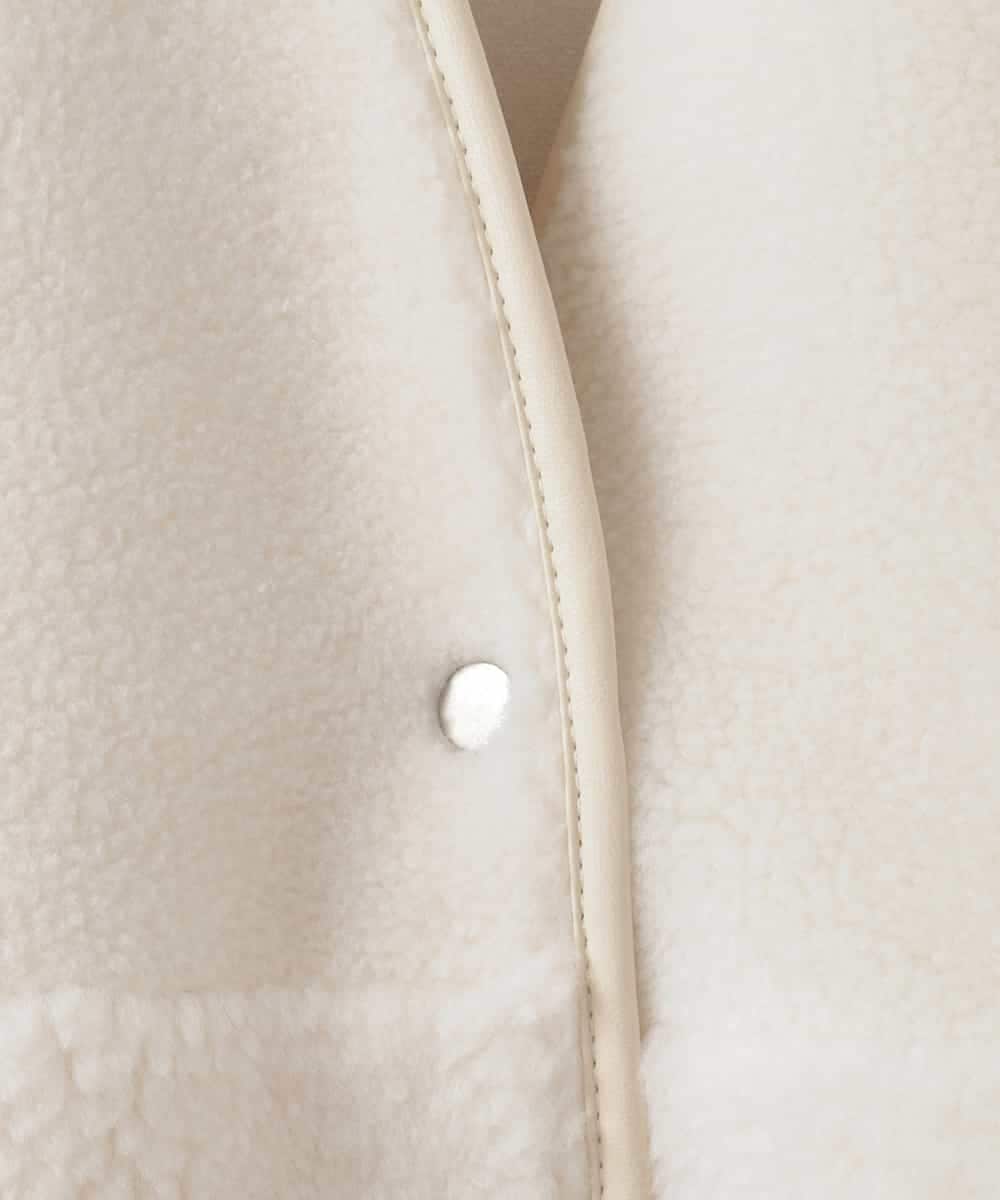 ZMJAE67200 al'aise modulation(アレーズモジュレーション) 【2WAY】リバーシブルノーカラーショートコート ホワイト