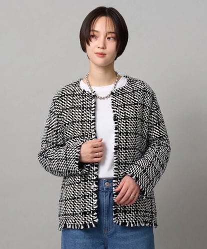 ZMJAE68248  フリンジニットノーカラージャケット