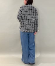 ZMJAE68248 al'aise modulation(アレーズモジュレーション) フリンジニットノーカラージャケット グレー