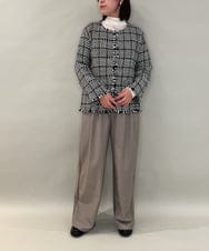 ZMJAE68248 al'aise modulation(アレーズモジュレーション) フリンジニットノーカラージャケット グレー