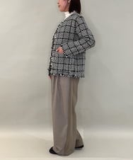 ZMJAE68248 al'aise modulation(アレーズモジュレーション) フリンジニットノーカラージャケット グレー